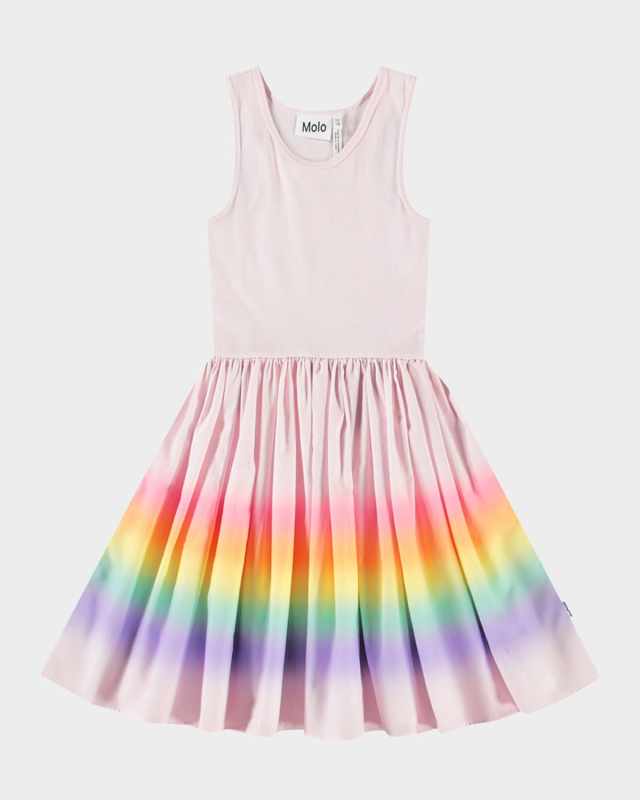 Girl's Cassandra Rainbow Dress, Size 3T-6